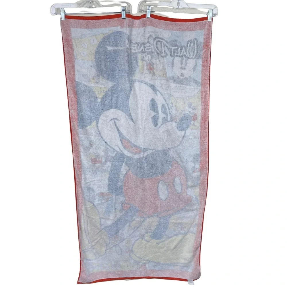 Vintage Disney Mickey Mouse Cartoon Beach Towel Minnie Goofy Donald Duck 40”x56”